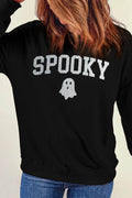 SPOOKY Round Neck Long Sleeve Sweatshirt - Hovatok