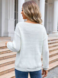 Angel Wings Decor Button Drop Shoulder Knit Top - Hovatok