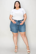 Judy Blue Full Size High Waist Slim Denim Shorts - Hovatok