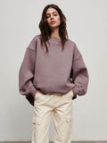 Oversize Round Neck Dropped Shoulder Sweatshirt - Hovatok