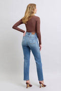 Judy Blue Full Size Run Vintage Wash Thermal Straight Jeans - Hovatok