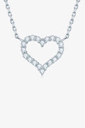 Adored Moissanite Platinum-Plated Heart Necklace - Hovatok