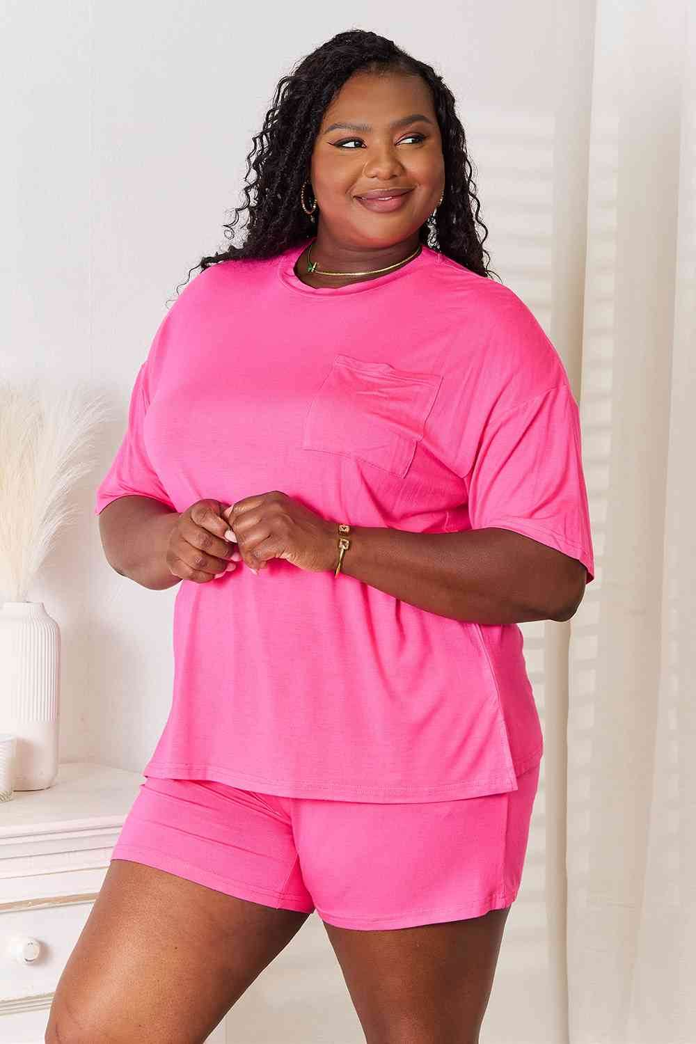 Basic Bae Full Size Soft Rayon Half Sleeve Top and Shorts Set - Hovatok