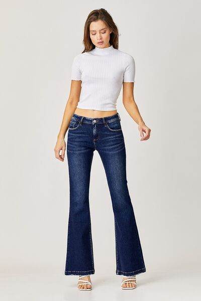 RISEN Full Size Low Rise Flare Jeans - Hovatok
