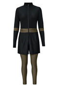 Zip Up Long Sleeve One-Piece Swimwear - Hovatok