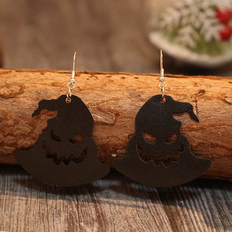 PU Leather Hat Shape Earrings - Hovatok
