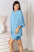 Basic Bae Bamboo Full Size Round Neck Drop Shoulder T-Shirt and Shorts Set - Hovatok