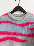 Color Block Round Neck Sweater - Hovatok