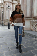 Angel Wings Color Block Round Neck Sweater - Hovatok