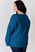 Basic Bae Full Size Ribbed Half Button Long Sleeve T-Shirt - Hovatok