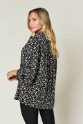 Double Take Full Size Leopard Long Sleeve Blouse - Hovatok