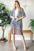 Heimish Full Size Leopard Open Front Cardigan Plus Size - Hovatok