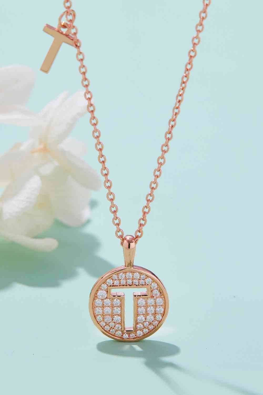 Adored Moissanite K to T Pendant Necklace - Hovatok