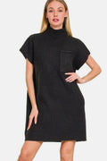 Zenana Short Sleeve Sweater Mini Dress - Hovatok