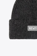 NEWYORK Patch Rib-Knit Cuffed Beanie - Hovatok
