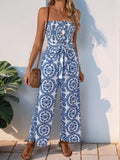Perfee Smocked Tube Wide Leg Jumpsuit - Hovatok
