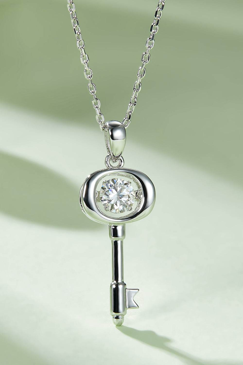 Adored Moissanite Key Pendant Necklace - Hovatok