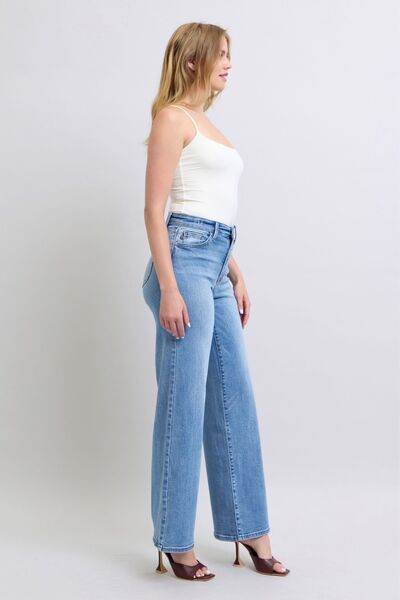 Judy Blue Full Size Wide Leg Jeans with Pockets - Hovatok
