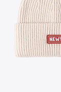 NEWYORK Patch Rib-Knit Cuffed Beanie - Hovatok