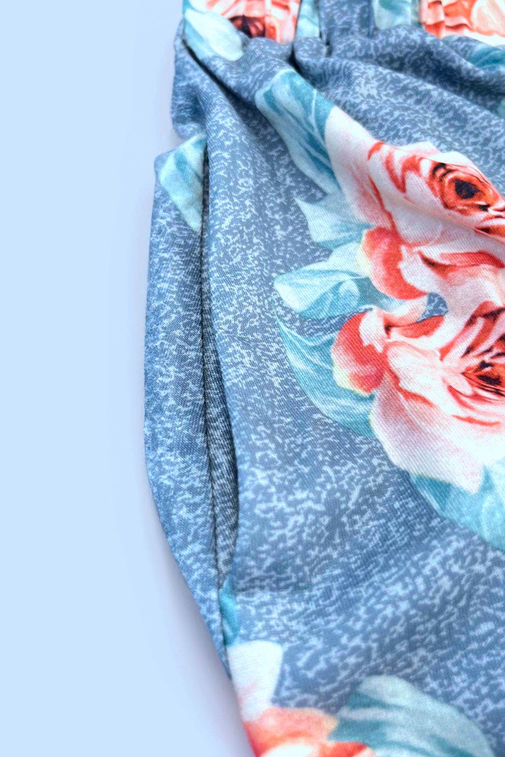 Double Take Printed Scoop Neck Sleeveless Buttoned Magic Dress with Pockets - Hovatok