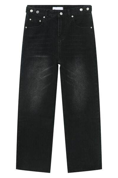 Men's Washed Straight-Leg Jeans - Hovatok