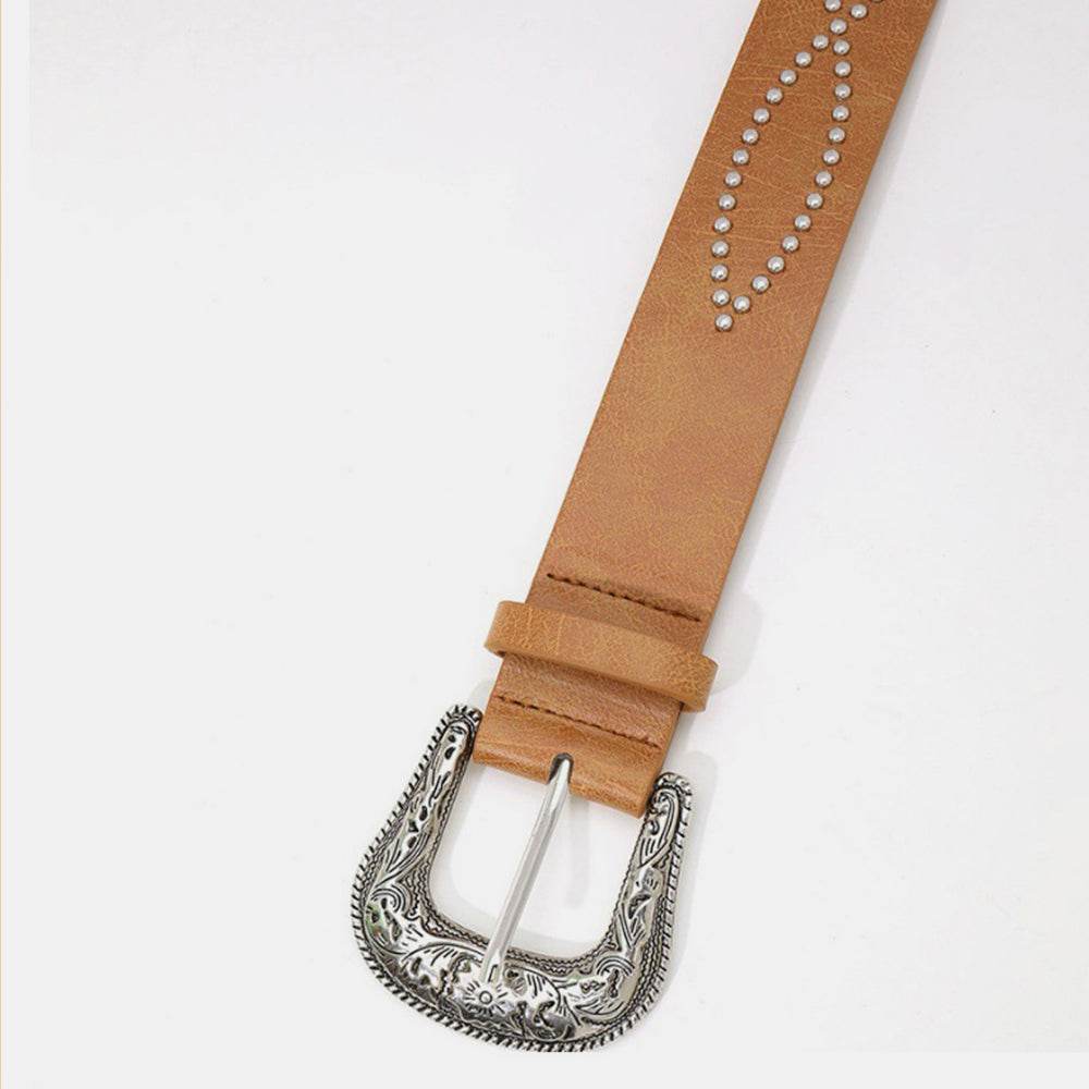 PU Leather Rhinestone Belt - Hovatok