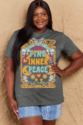 Simply Love Full Size FIND INNER PEACE Graphic Cotton T-Shirt - Hovatok