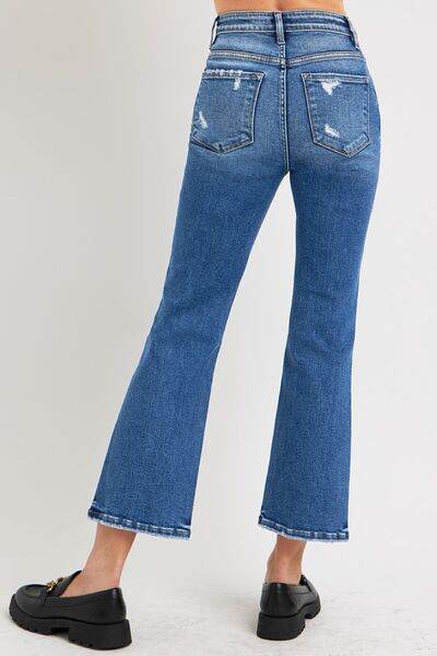 RISEN Full Size Tummy Control High Rise Crop Bootcut Jeans - Hovatok