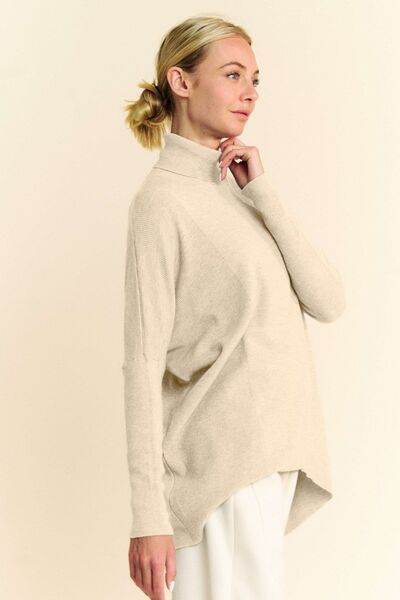 Davi & Dani Turtleneck Long Sleeve Knit Top - Hovatok
