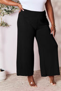 Basic Bae Full Size Smocked Wide Waistband Wide Leg Pants - Hovatok