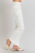 RISEN High Rise Ankle Flare Jeans with Patch Pockets - Hovatok