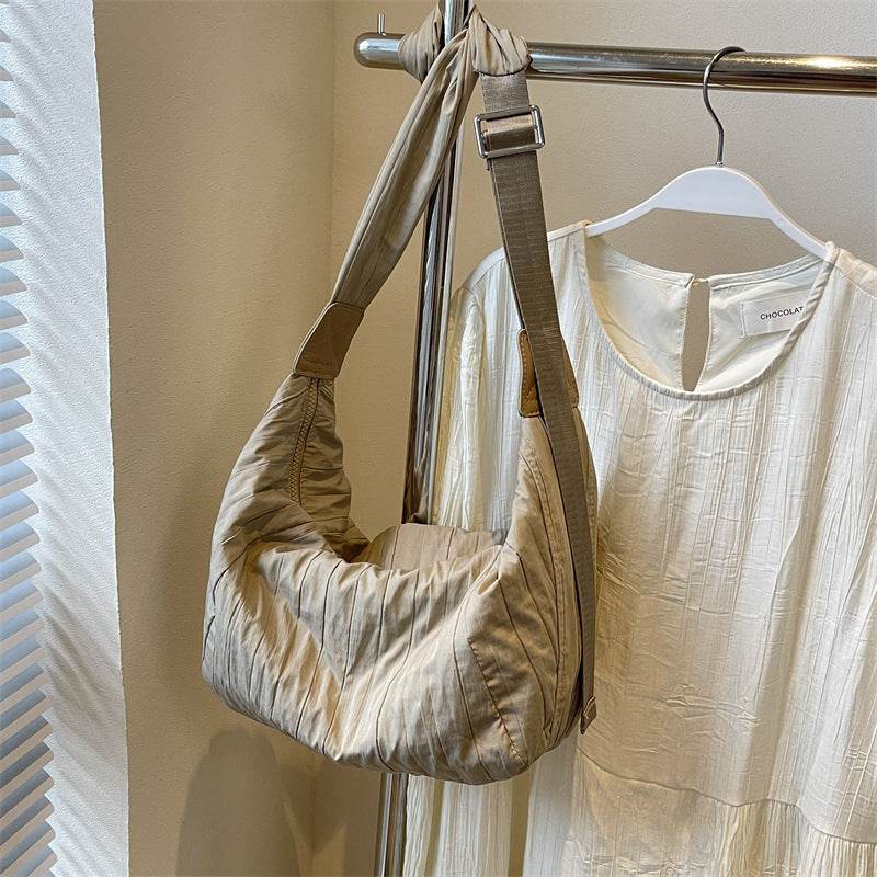 Pleated Dumpling Crossbody Bag - Hovatok