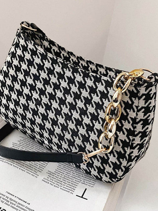 Houndstooth Polyester Handbag - Hovatok