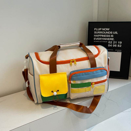 Color Block Multi-Pockets Travel Bag - Hovatok