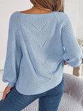 Openwork Buttoned Square Neck Sweater - Hovatok