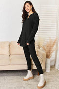 Basic Bae Full Size Notched Long Sleeve Top and Pants Set - Hovatok