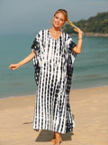 Tie-Dye V-Neck Half Sleeve Cover-Up - Hovatok