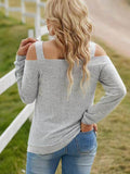 Full Size Cutout Cold Shoulder Blouse - Hovatok