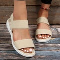 Rubber Open Toe Low Heel Sandals - Hovatok