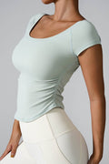 Round Neck Short Sleeve Active T-Shirt - Hovatok