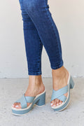 Weeboo Cherish The Moments Contrast Platform Sandals in Misty Blue - Hovatok