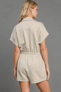 Umgee Full Size Half Sleeve Dolman Sleeved Romper Plus Size - Hovatok