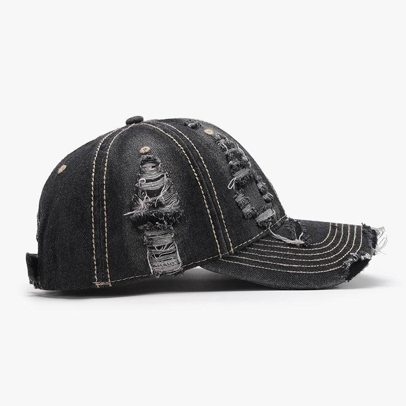 Distressed Adjustable Cotton Baseball Cap - Hovatok