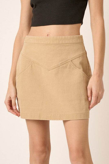 Mittoshop Zipper Back Twill Mini Skirt - Hovatok
