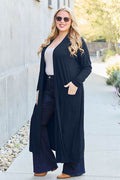 Basic Bae Full Size Open Front Long Sleeve Cover Up - Hovatok