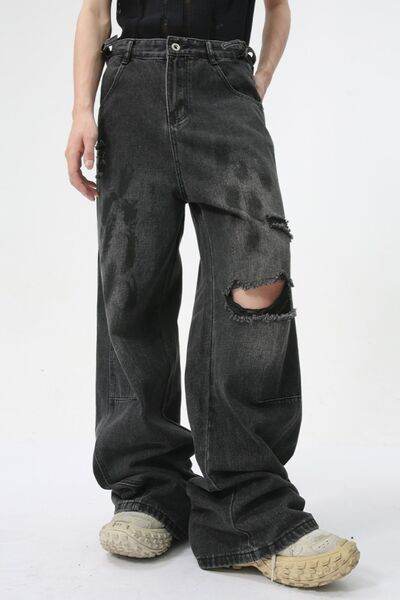 Distressed Jeans with Pockets - Hovatok