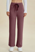 Basic Bae Full Size Air Scuba Drawstring Wide Leg Pants - Hovatok