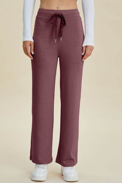 Basic Bae Full Size Air Scuba Drawstring Wide Leg Pants - Hovatok