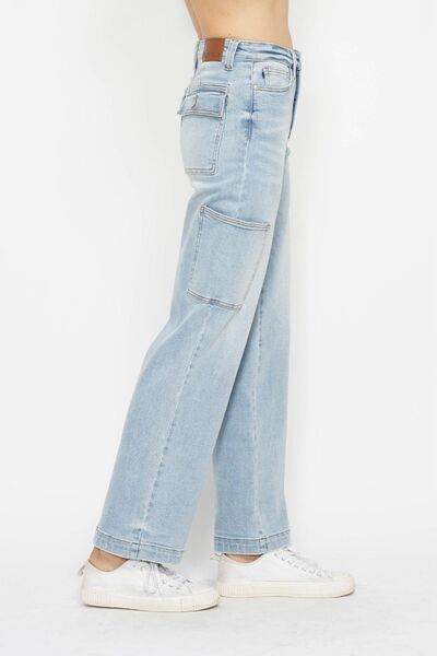 Judy Blue Full Size High Waist Straight Cargo Jeans - Hovatok