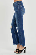 RISEN High Rise Distressed Crop Flare Jeans - Hovatok